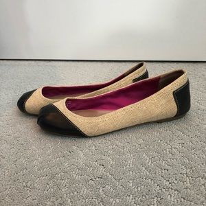 TOMS leather and jute ballet flats
